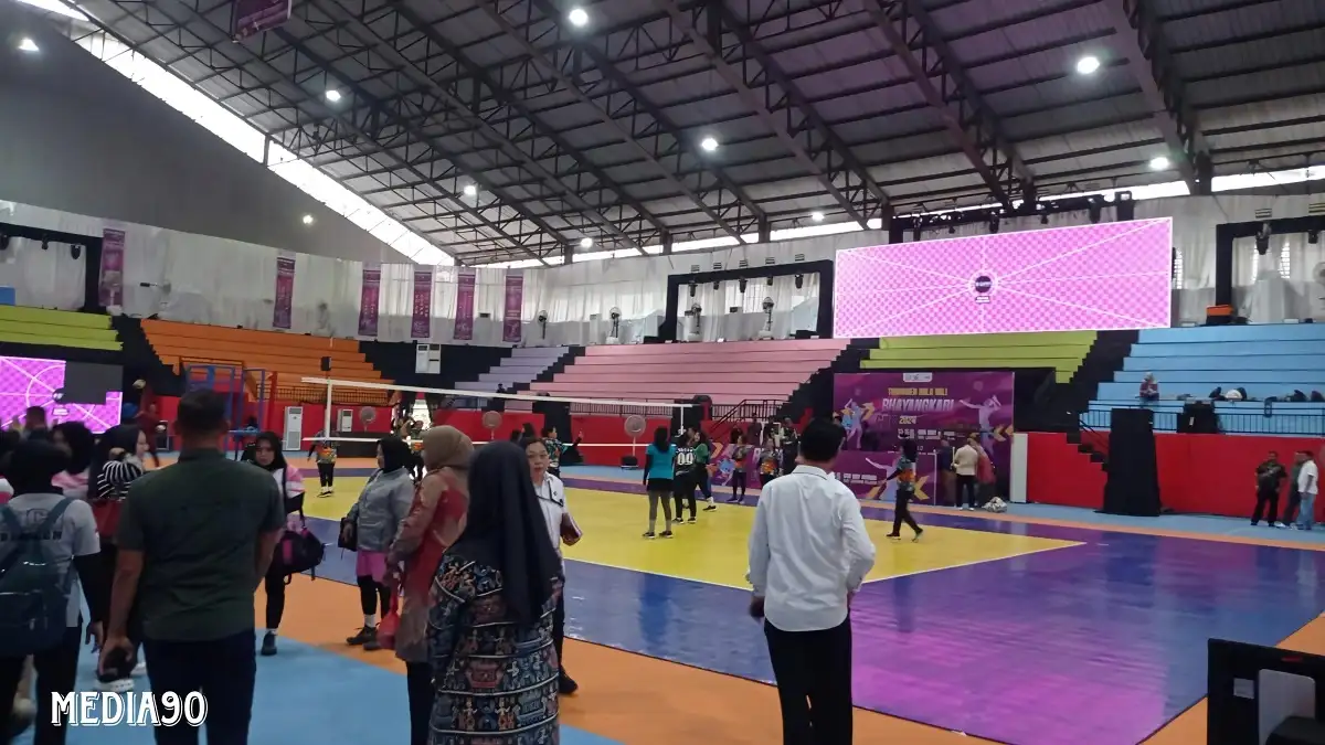 H-1 Turnamen Voli Bhayangkari Cup 2024, GOR Way Handak Kalianda Disulap Jadi Venue Menawan