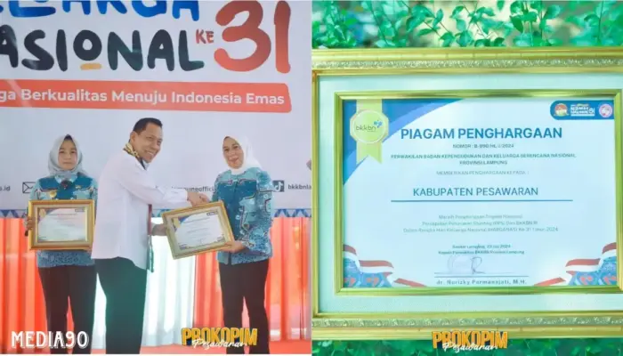 Pesawaran Raih Penghargaan Terbesar atas Penurunan Angka Stunting di Harganas Ke-31