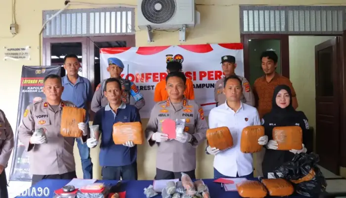 Remaja OKU Sumsel Ditangkap di Bandar Lampung: Polisi Sita 9 Kg Ganja dan 241 Gram Sabu di Sukarame