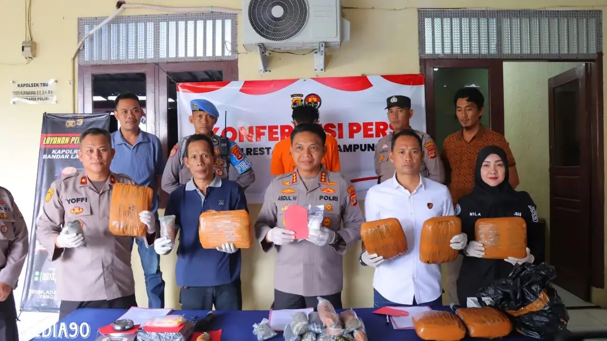 Remaja Asal OKU Sumsel Jadi Bandar Narkoba di Bandar Lampung, Polisi Temukan 9 Kg Ganja dan 241 Gram Sabu di Sukarame
