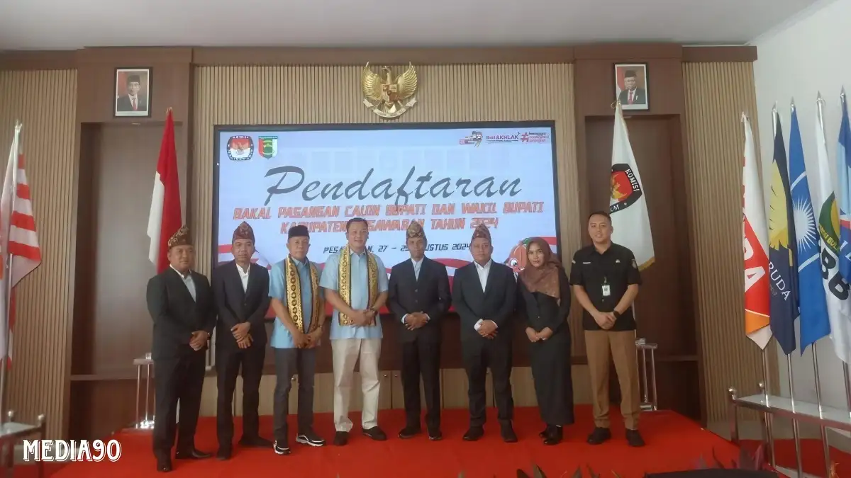 Resmi Daftar Calon Bupati dan Wakil Bupati Pesawaran ke KPU, Aries Sandi - Supriyanto Sesumbar Lanjutkan Program Dendi