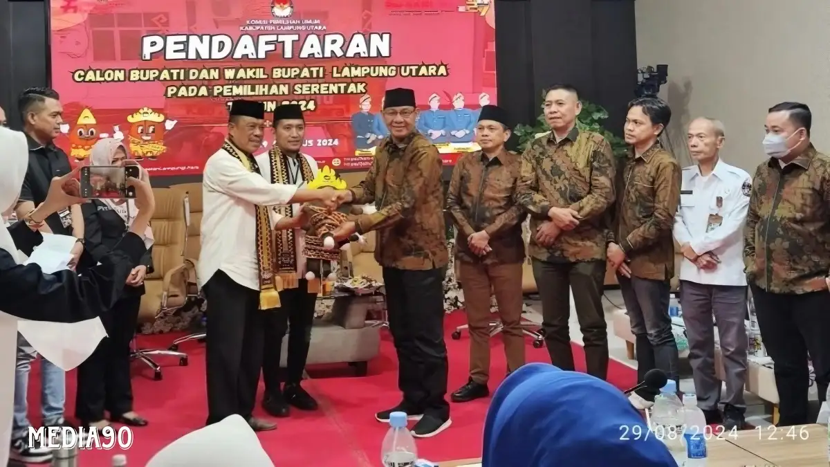 Resmi Daftar Calon Bupati dan Wakil Bupati ke KPU, Ardian - Sofyan Bertekad Bawa Lampung Utara Lebih Baik