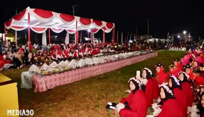 Warga Tanjung Bintang Lampung Selatan Rayakan HUT RI dengan 104 Tumpeng Simbolis Angka 17+8+45+79
