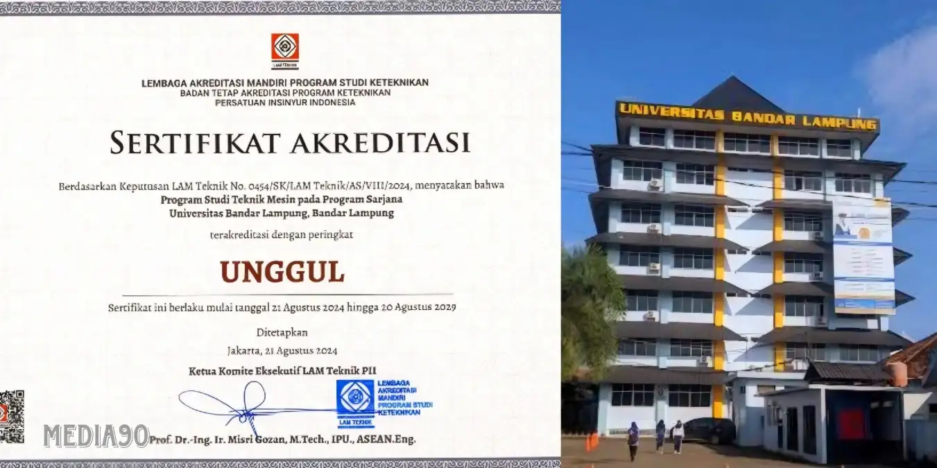 Selamat! Teknik Mesin UBL Jadi Prodi PTS Pertama di Sumatera Raih Akreditasi Unggul