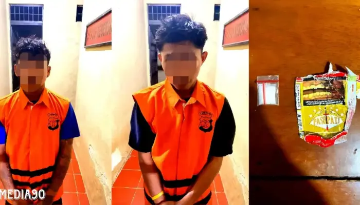 Dua Pemuda dari Merbau Mataram Lampung Selatan Ditangkap Polisi Saat Transaksi Sabu