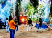 Polisi Musnahkan Gubuk Diduga Jadi Tempat Peredaran Narkoba di Kebun Sawit Gunungsugih Lampung Tengah