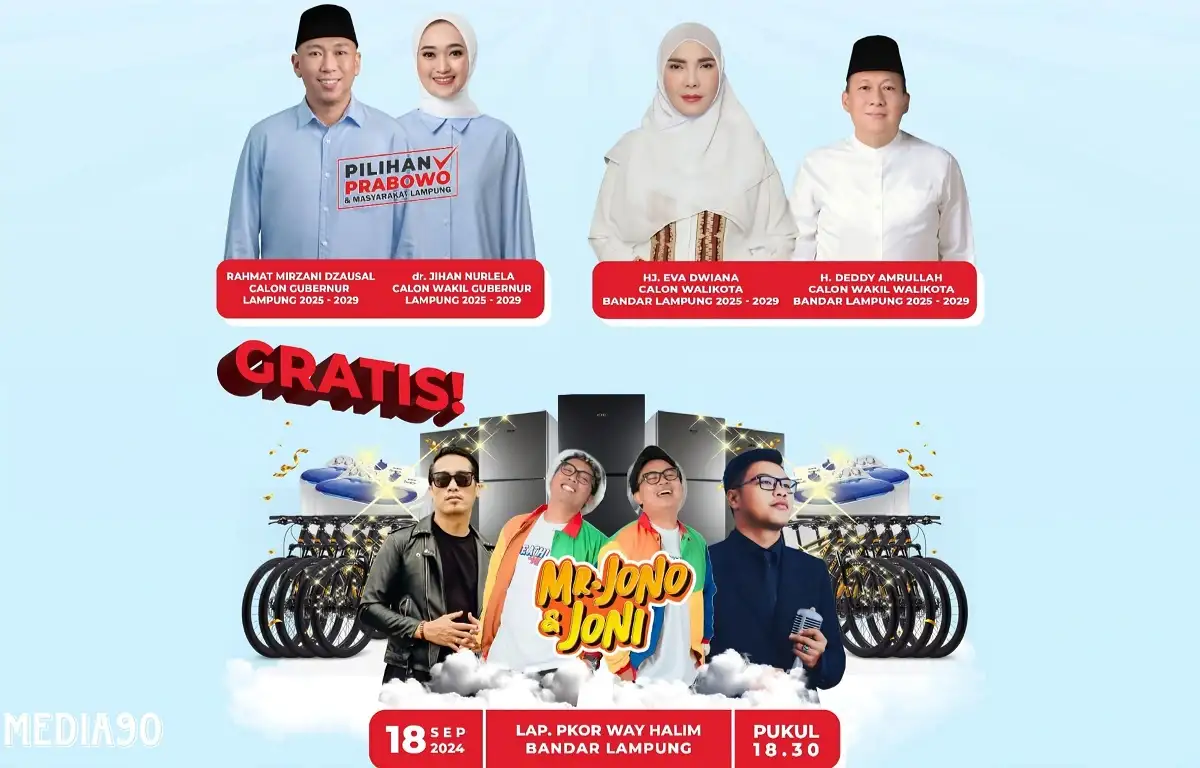 Dihibur Jono Joni dan Bertabur Hadiah, Sedulur Mirza Deklarasi Dukung Mirza-Jihan dan Eva-Deddy di PKOR Bandar Lampung