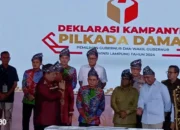 Dipimpin Bawaslu Lampung, Dua Paslon Gubernur dan Wakil Gubernur Deklarasikan Kampanye Damai untuk Pilkada