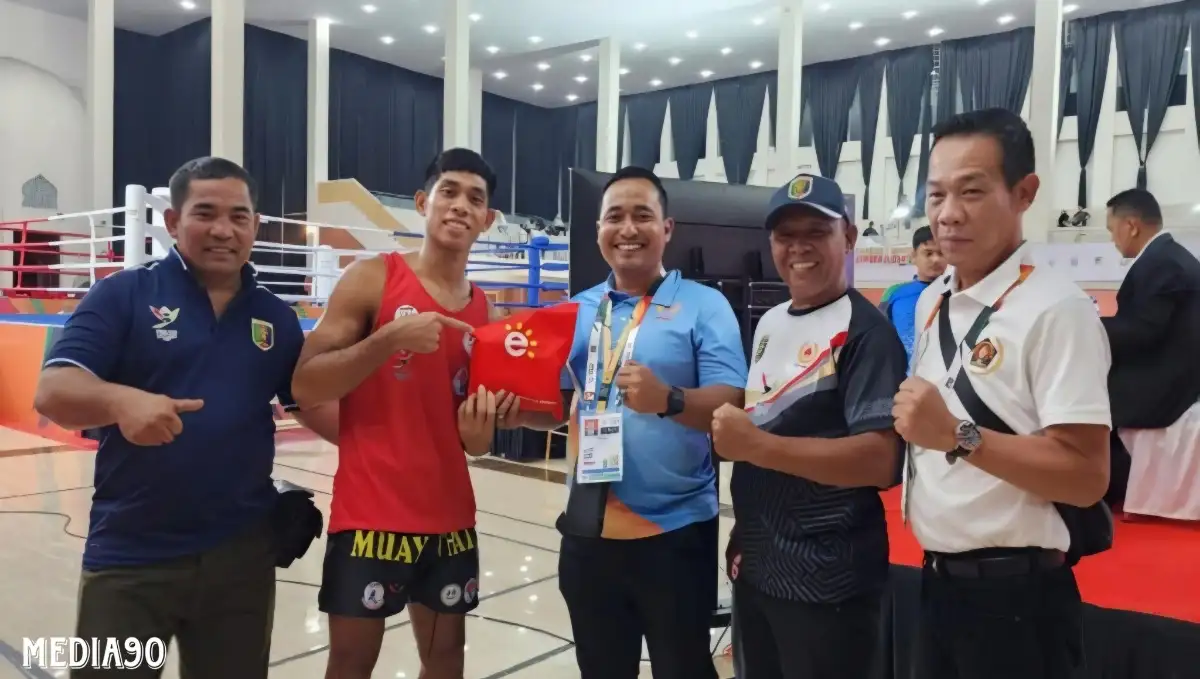 Hajar KO Atlet Jawa Timur, Atlet Muaythai Abdul Muis Sumbang Medali Emas ke-9 Untuk Lampung di PON Aceh Sumut 2024
