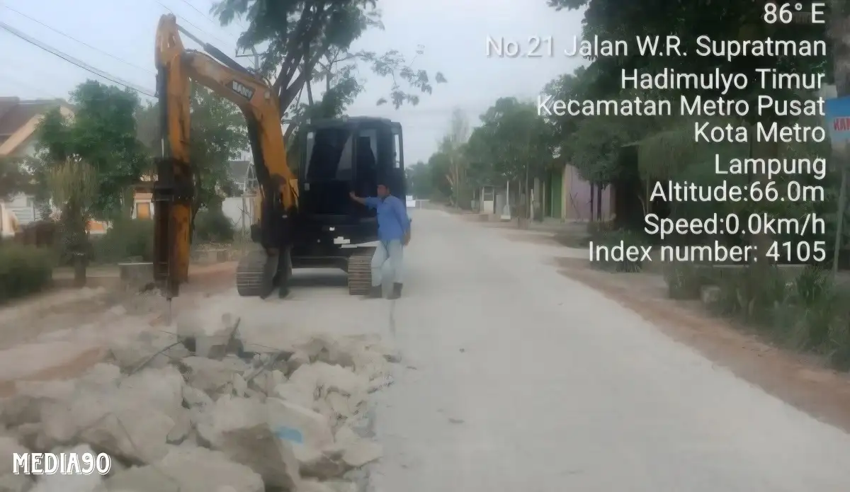 Kurang Standar, Pemkot Metro Minta Kontraktor Perbaiki Ulang Rigid Jalan Supratman di Hadimulyo Timur