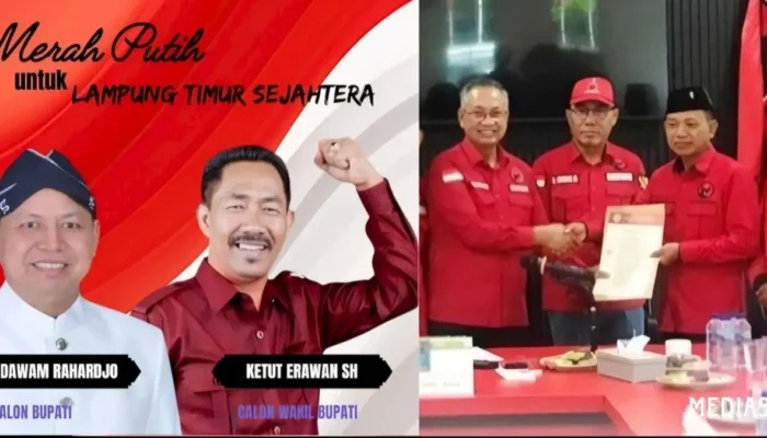 Pilkada Lampung Timur Tak Lagi Lawan Kotak Kosong, PDIP Beralih Dukungan dari Ella-Azwar ke Dawam-Ketut Erawan