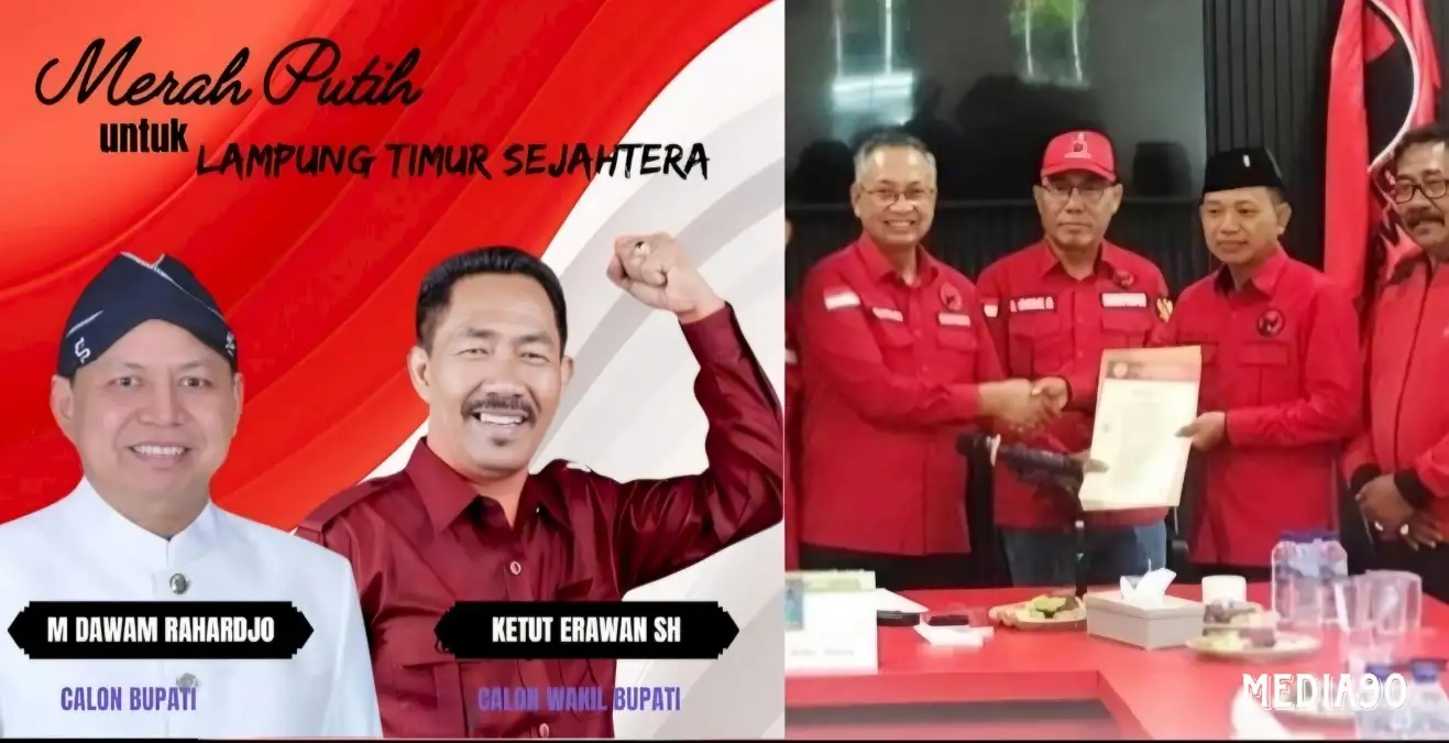 Pilkada Lampung Timur Batal Lawan Kotak Kosong, PDIP Ubah Dukungan dari Ella - Azwar ke Dawam - Ketut Erawan