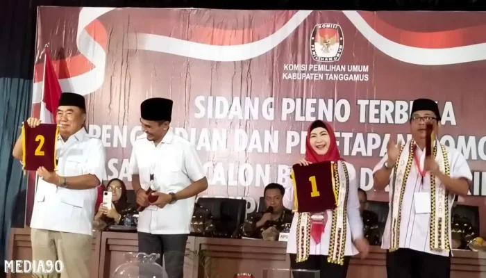Pilkada Tanggamus 2024: Pasangan Dewi-Amar Dapat Nomor Urut 1, Saleh-Agus Nomor 2