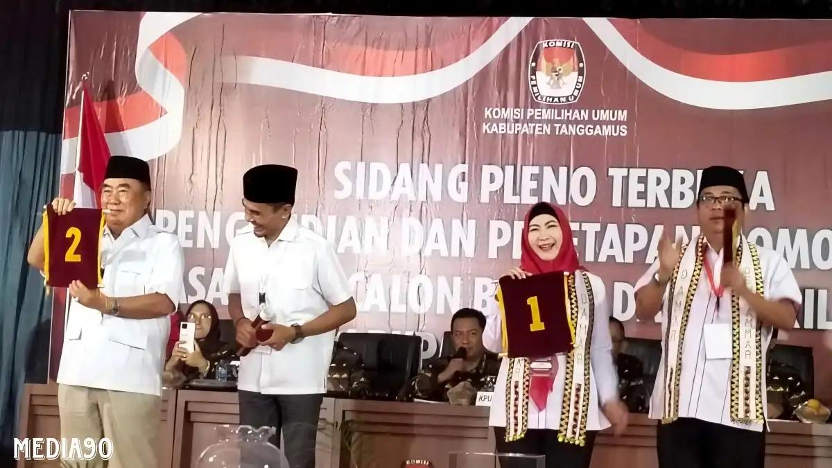 Pilkada Tanggamus 2024, Paslon Dewi - Amar Terima Nomor Urut 1, Saleh - Agus Nomor 2