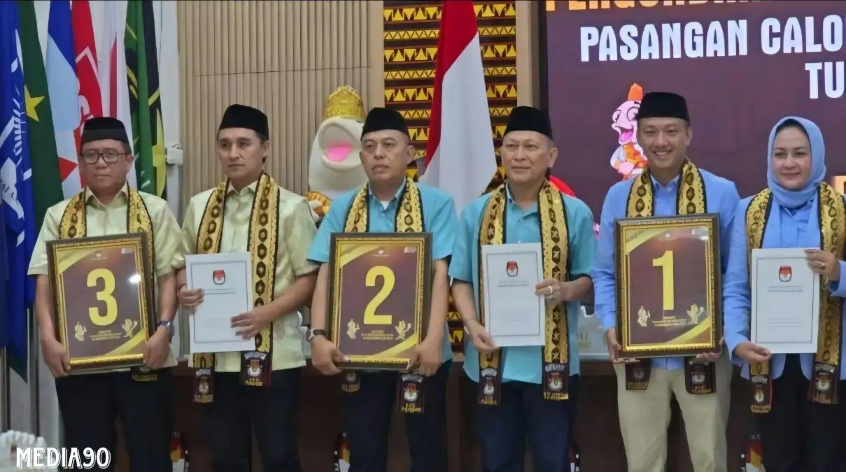 Pilkada Tulang Bawang 2024, Paslon Winarti - Reynata Nomor Urut 1, Qudratul - Hankam Nomor 2, dan Hendri - Danial Nomor 3
