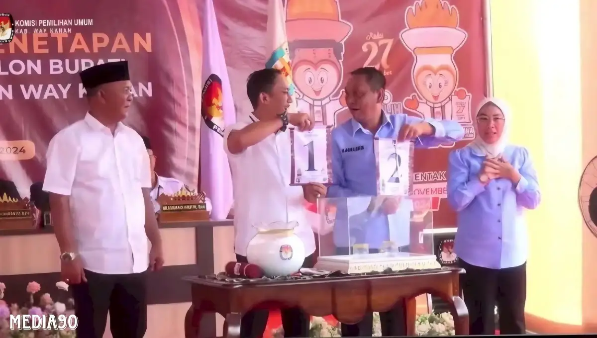 Pilkada Way Kanan 2024, Paslon Resmen Kadapi - Cik Raden Terima Nomor Urut 1, Ali Rahman - Ayu Nomor 2