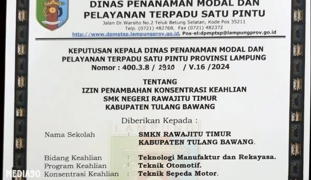 SMKN Rawajitu Timur Tulang Bawang Tambah Konsentrasi Keahlian Teknik Sepeda Motor