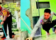 Peringati Hari Lalu Lintas Bhayangkara ke-69, Kasat Lantas Polresta Bandar Lampung Kompol Rido Rafika Bersihkan Masjid