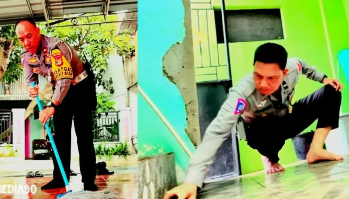 Peringati Hari Lalu Lintas Bhayangkara ke-69, Kasat Lantas Polresta Bandar Lampung Kompol Rido Rafika Bersihkan Masjid