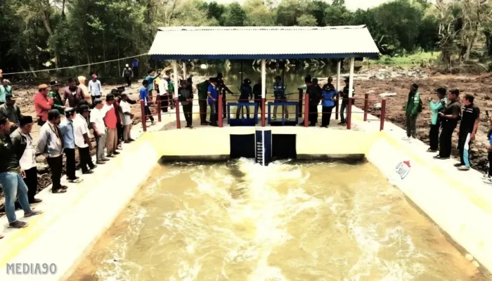 Berbiaya Rp359 Juta, Pintu Dam Sirkulasi Bumi di Pasena Abadi Selesai Dibangun, Diharapkan Kualitas Air Tambak Meningkat