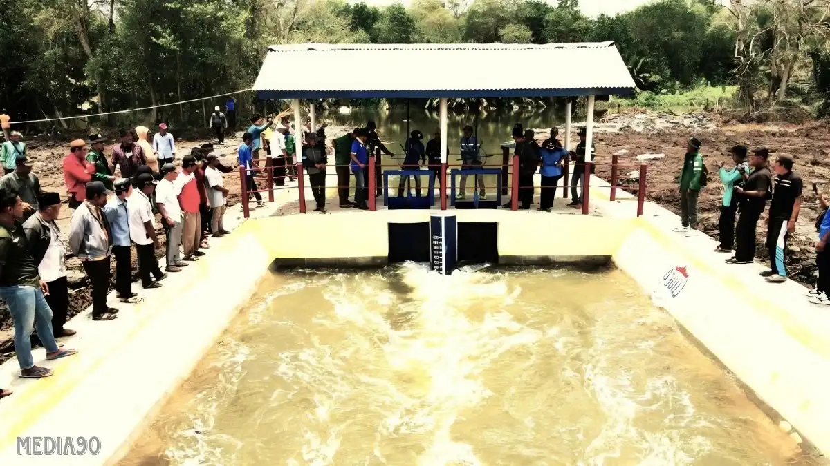 Berbiaya Rp359 Juta, Pintu Dam Sirkulasi Bumi Dipasena Abadi Rampung, Kualitas Air Tambak Ditarget Meningkat
