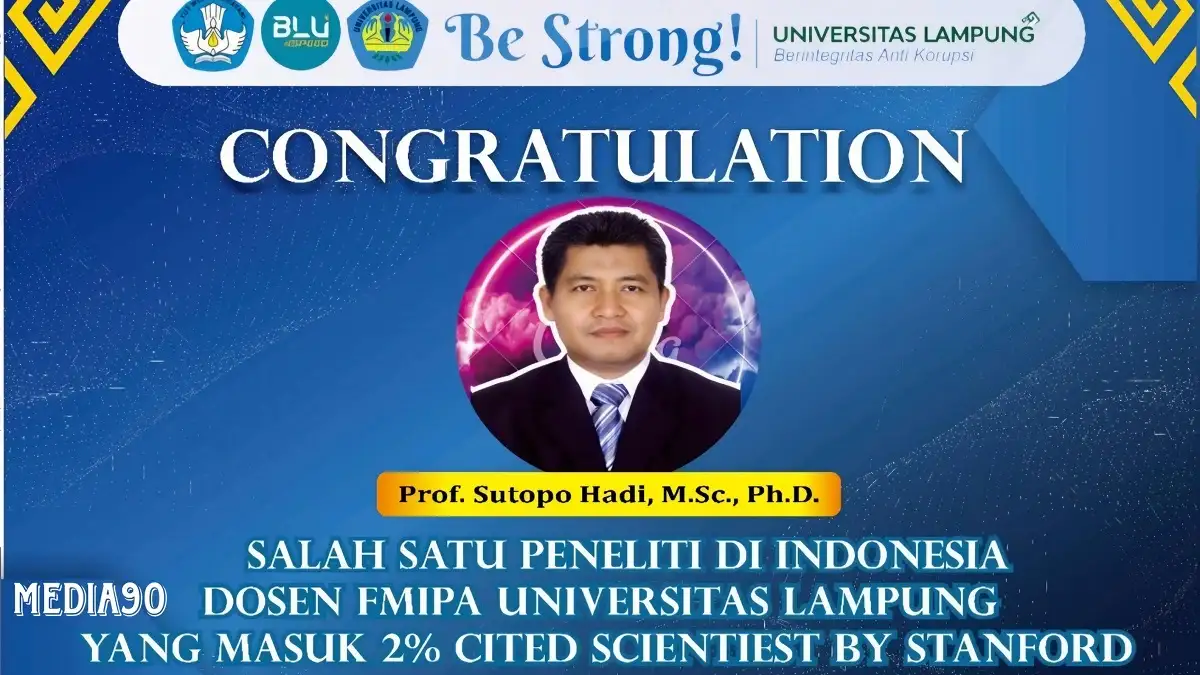 Dosen FMIPA Unila Prof Sutopo Raih Penghargaan Peneliti Top 2 Persen Dunia