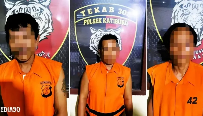 Tiga Pria Berseragam Tahanan Tertangkap Nyabu di Pos Satpam Pabrik Katibung, Lampung Selatan