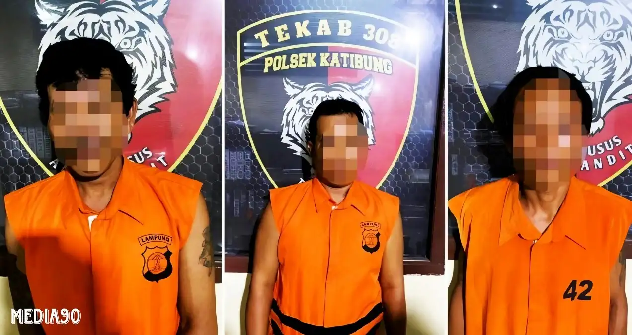 Nekat Nyabu di Pos Satpam Pabrik di Katibung Lampung Selatan, Tiga Pria ini Pakai Seragam Tahanan