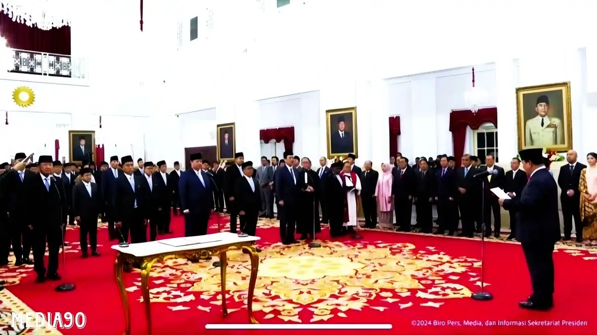 Resmi! Presiden Prabowo Lantik Kabinet Merah Putih, Ada 48 Menteri dan 5 Kepala Lembaga, ini Namanya