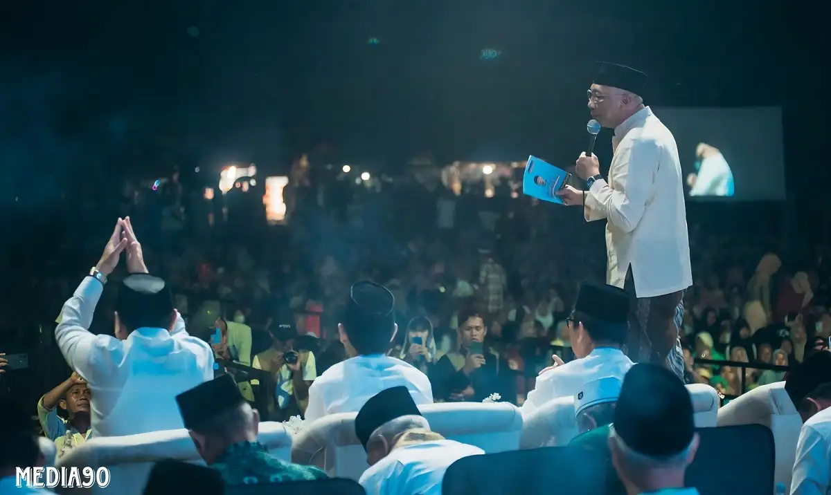 Salawat Bareng Warga Lampung Utara, Paslon Gubernur Mirza - Jihan Ajak Kawal Program Prabowo-Gibran di Lampung