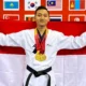 Anggota Polres Pesisir Barat Bripda M. Rizky Borong Tiga Medali Emas di Kejuaraan Internasional Taekwondo di Vietnam