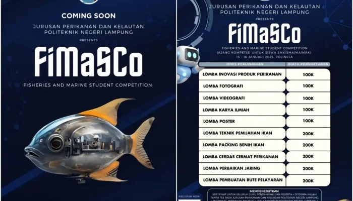 Syarat dan Ketentuan Lomba FiMaSCo 2025 yang Diselenggarakan Jurusan Perikanan dan Kelautan Polinela