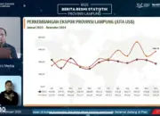 Ekspor Lampung Melonjak di Desember 2024, Capai 569,76 Juta Dolar AS