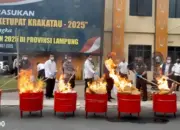 Bekuk 46 Pelaku dan Bongkar Jaringan Fredy Pratama, Polda Lampung Musnahkan 163 Kg Ganja dan 68,9 Kg Sabu