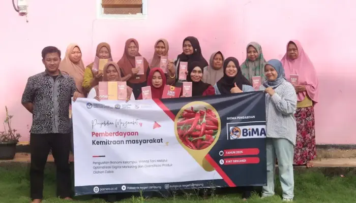 Polinela Bantu Wanita Tani Pringsewu Raih Kemandirian Lewat Olahan Cabai dan Digitalisasi