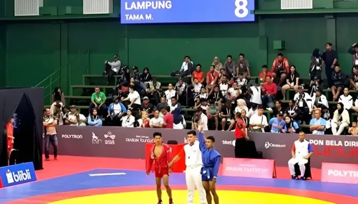 Lawan Didiskualifikasi, Atlet Sambo Lampung Maulana Abi Tama Raih Perunggu di PON Beladiri 2025