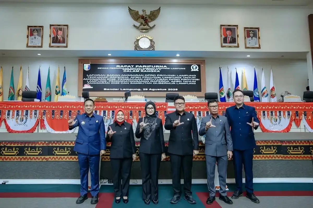 Pemprov Lampung dan DPRD Sepakati Raperda APBD 2026 dengan Target Pendapatan Rp7,6 Triliun