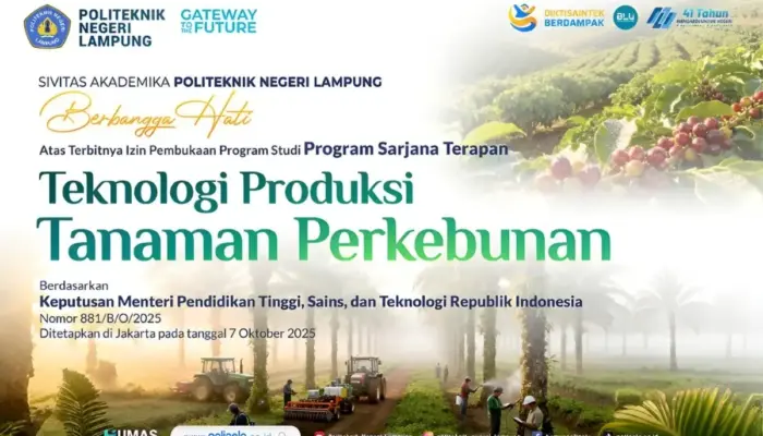 Polinela Perluas Arah Pendidikan Vokasi, Buka Program Studi Teknologi Produksi Tanaman Perkebunan
