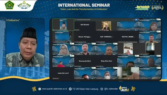 Fakultas Syariah UIN Raden Intan Gelar Webinar Internasional Bahas Islam, Hukum, dan Peradaban