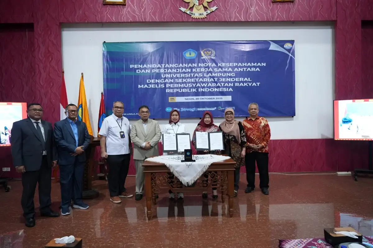 Unila dan Sekjen MPR RI Tandatangani Kerja Sama Perkuat Kajian Ketatanegaraan