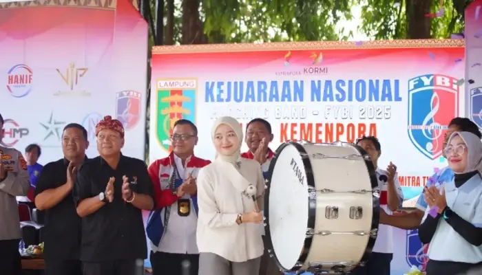 Wagub Lampung Buka Kejurnas Marching Band FYBI 2025, Tekankan Semangat, Disiplin, dan Kreativitas Generasi Muda