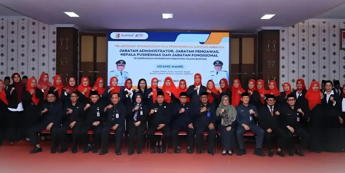 Wakil Bupati Tulang Bawang Lantik 54 Pejabat Baru, Minta ASN Tingkatkan Kinerja dan Pelayanan Publik