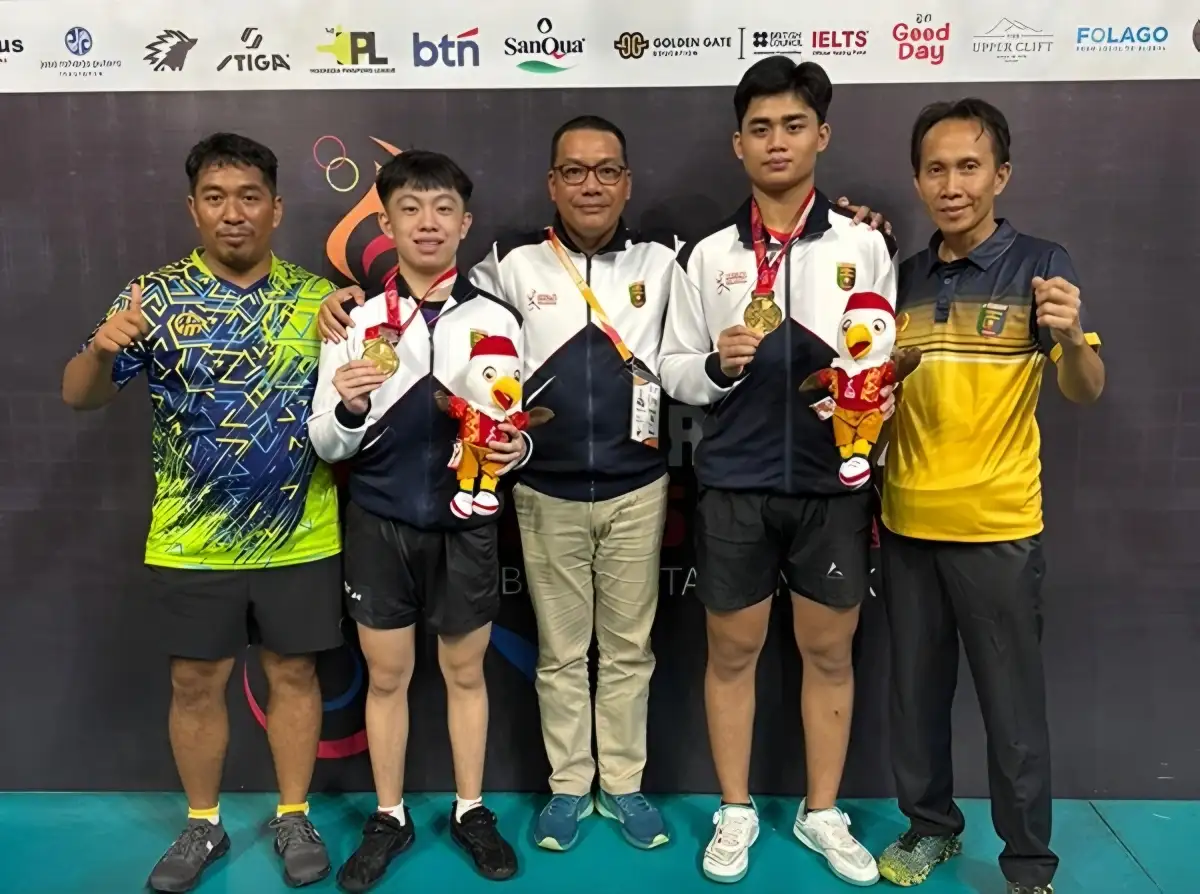 Atlet Pelajar Lampung Raih Emas Perdana di Cabor Tenis Meja Ganda Putra Popnas 2025