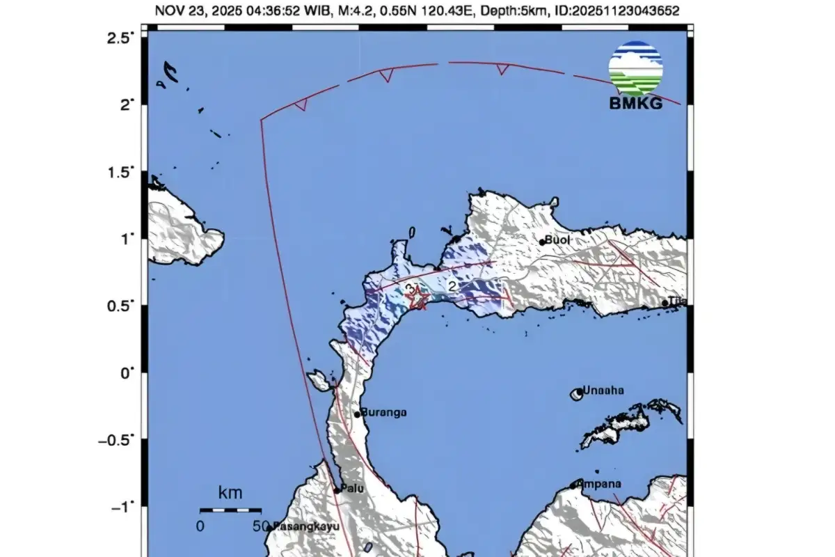 Gempa Magnitudo 4,2 Guncang Parigi Moutong Pagi Ini, Simak Lokasi & Dampaknya