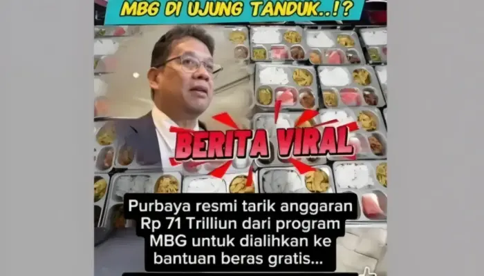 Klaim Menkeu Purbaya Tarik Anggaran MBG Rp71 Triliun untuk Bantuan Beras Ternyata Hoaks, Ini Faktanya!
