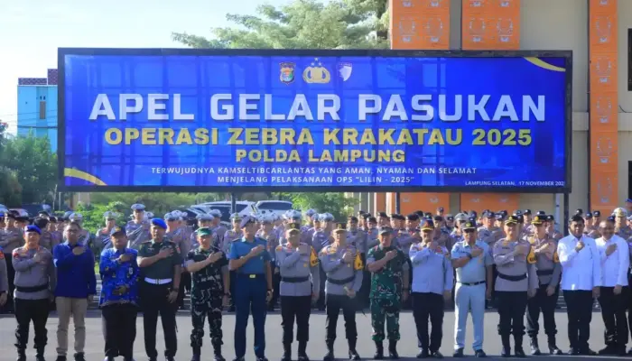 Operasi Zebra Krakatau 2025 Dimulai, Polda Lampung Fokus Tekan Pelanggaran dan Kecelakaan Lalu Lintas