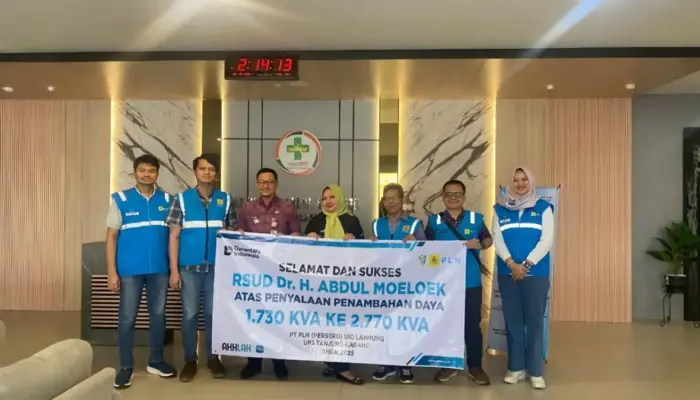 PLN Perkuat Pelayanan Publik, Tambah Daya Listrik RSUDAM Lampung Jadi 2.770 kVA