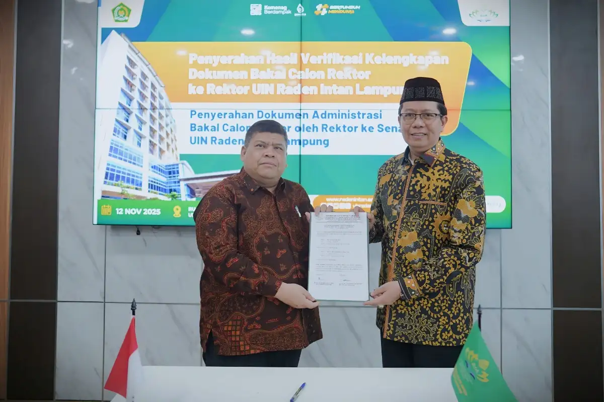 Panitia Penjaringan Calon Rektor UIN Raden Intan Lampung Serahkan Hasil Verifikasi, Ini Daftarnya