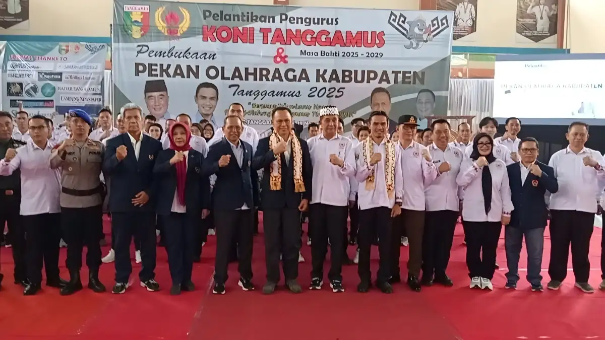 Pengurus KONI Tanggamus Resmi Dilantik, Diminta Perkuat Kolaborasi untuk Pembinaan Atlet Muda