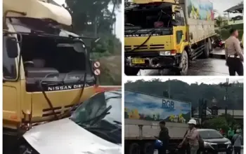 Rem Truk Blong di Exit Tol Bawen, Beberapa Mobil Terhantam, Warga Keluhkan Lampu Merah Turunan 3 Rem Truk Blong di Exit Tol Bawen, Kendaraan Lain Terhantam, Warga Soroti Lampu Merah Turunan